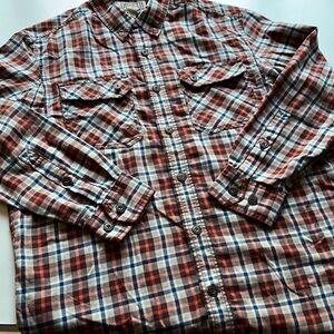 Duluth Trading Co. Button Down Cotton/Poly Flannel Sz. M